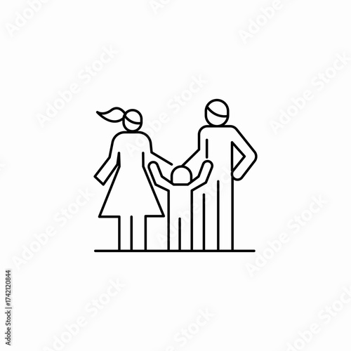 first family unit icon sign vector