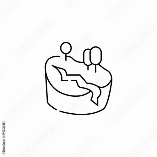 fissure split hill icon sign vector