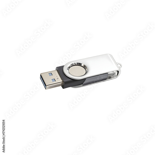 Wallpaper Mural Silver usb flash drive isolated on transparent background for data storage Torontodigital.ca
