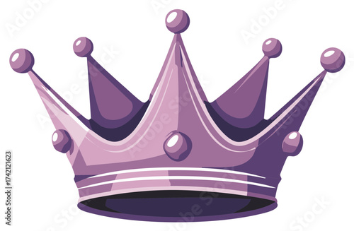 Royal Purple Crown Illustration for King Queen or Princess Regal Design