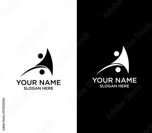 Abstract Logo With Curved Lines And Dots For Modern Branding