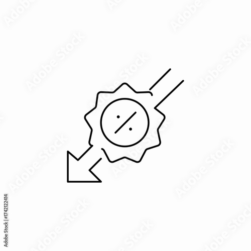 percentage price drop icon sign vector