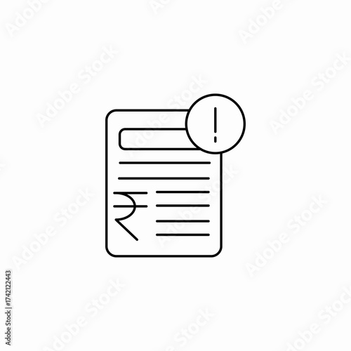 payment alert rupee icon sign vector