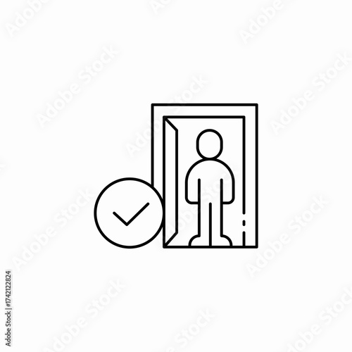 safe exit route icon sign vector