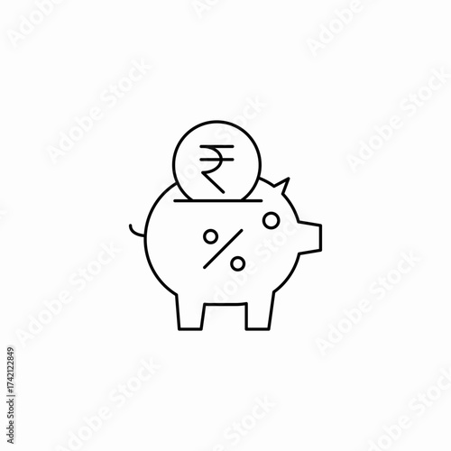 savings piggybank interest icon sign vector
