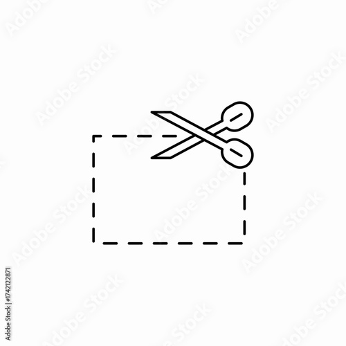 scissors cutting coupon icon sign vector