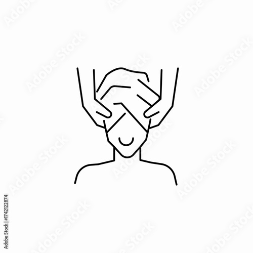 scalp head massage icon sign vector