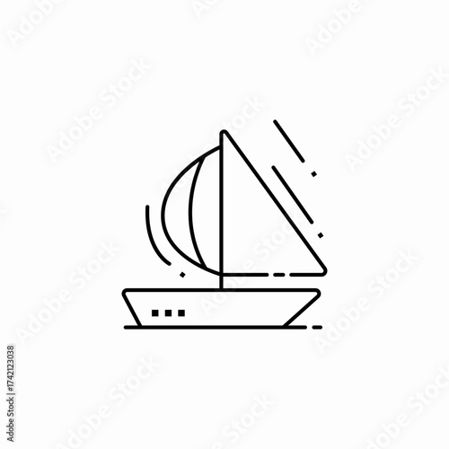 small sailing boat icon sign vector