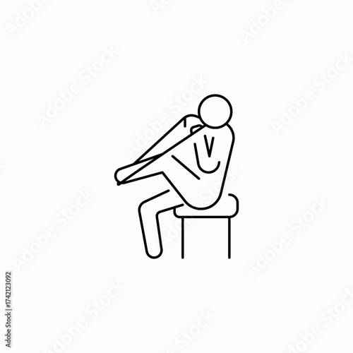 stretching exercise person icon sign vector