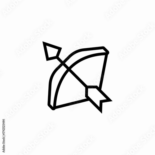 archery weapon loaded icon sign vector
