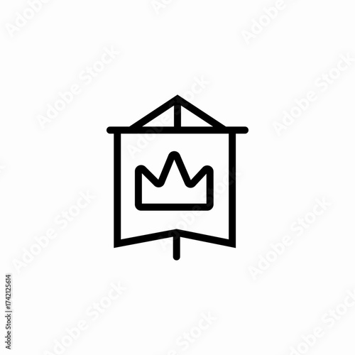 banner with crown icon sign vector