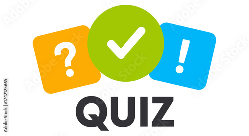 Colorful quiz graphic featuring a question mark, checkmark, and exclamation point, with the word "QUIZ.".