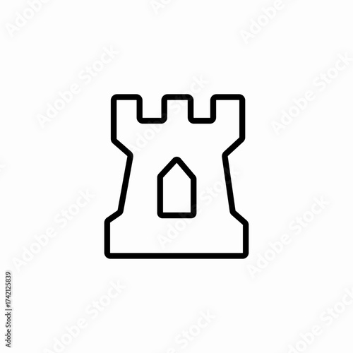 chess game rook icon sign vector