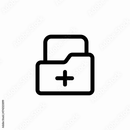 closed add folder icon sign vector