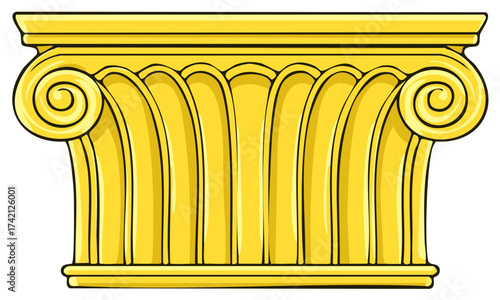 Golden Ancient Architectural Column Capital Detail Classic Design Element