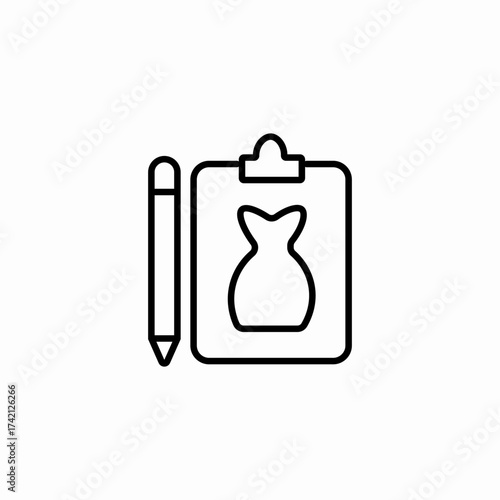 dress design clipboard icon sign vector