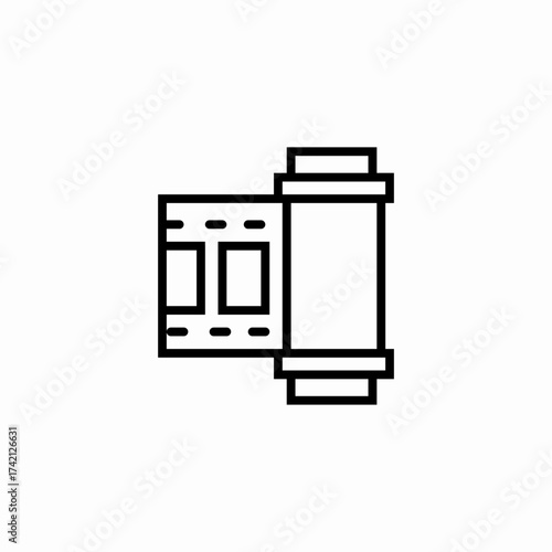 film strip roll icon sign vector