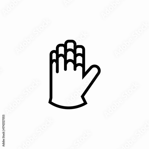 gloved hand armor icon sign vector