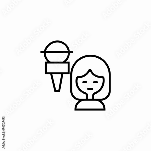 journalist reporter microphone icon sign vector