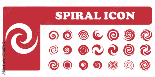 Funnel or swirl icons. Black vortex logo. Set of spiral element. Funnel icon collection