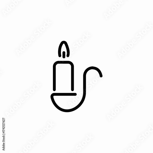 lit candle holder icon sign vector