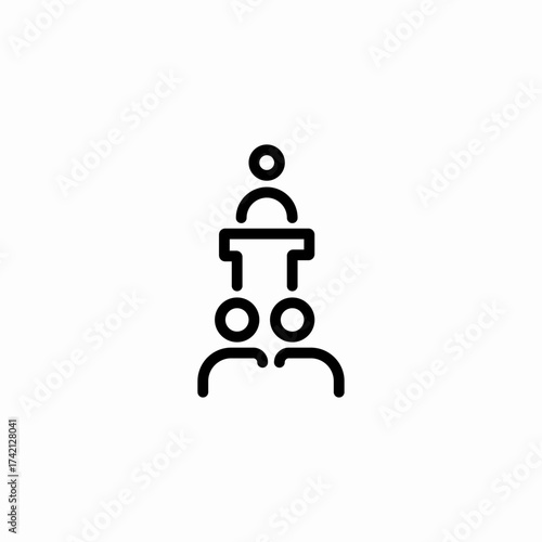 panel discussion group icon sign vector