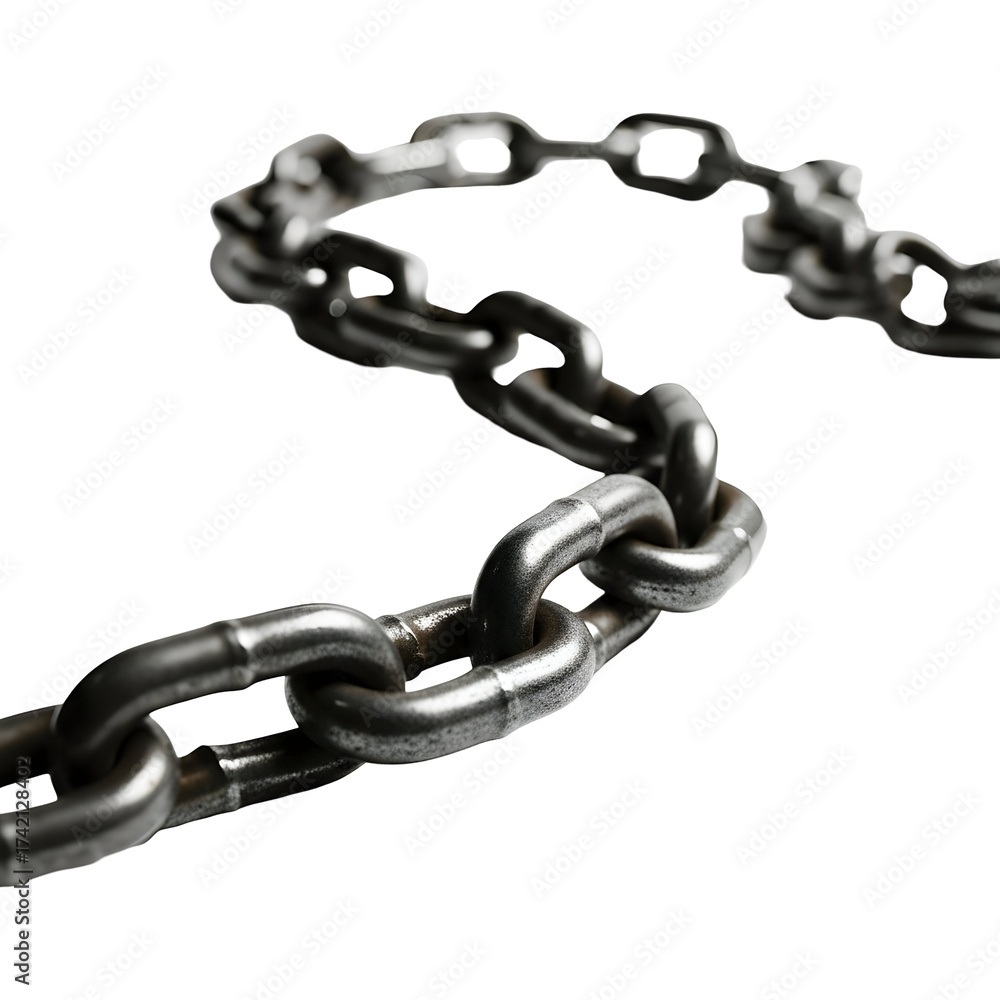 Obraz premium Metallic chain against transparent background
