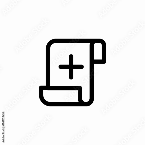 scroll add document icon sign vector
