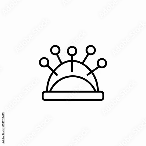 sewing pin cushion icon sign vector