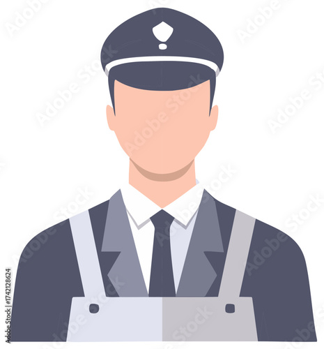 Valet Parking Attendant Avatar Illustration Head and Shoulders Image
