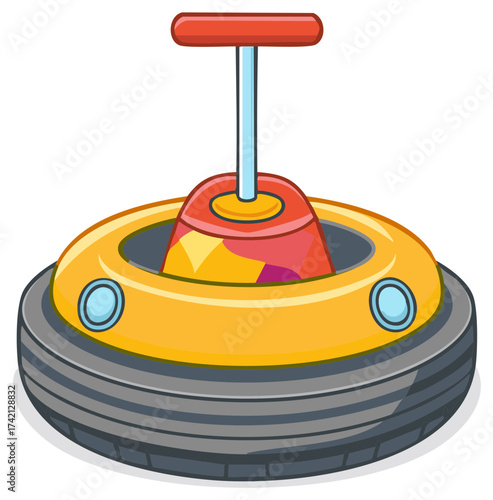 Amusement park bumper car attraction vector illustration for carnival fun