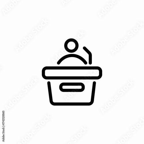speaker at podium icon sign vector
