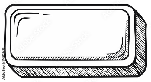 Hand-drawn rectangular outline with shading