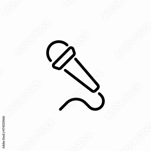 wired handheld microphone icon sign vector
