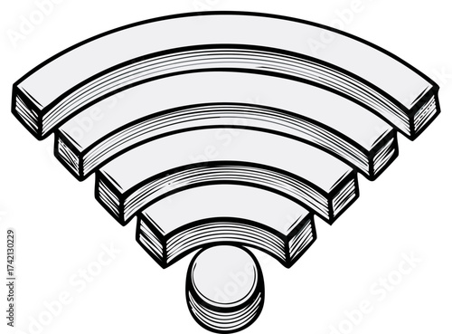 Stylized wifi signal illustration vector icon graphic, internet access