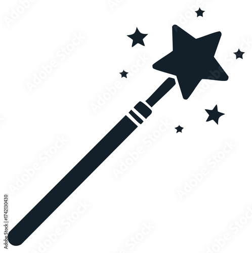 Magical wand with stars - illustration