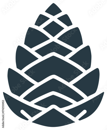 Modern abstract stylized pine cone nature element icon design graphic