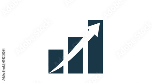 A bar graph with an upward trend.