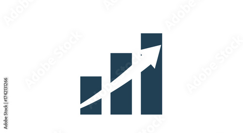 A bar chart with an upward trend.