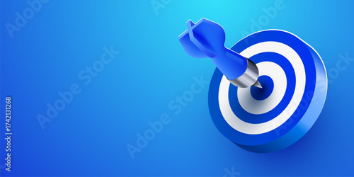 Red dart target icon with arrow isolated on white background. 3d style design of business goal. Success finance marketing strategy. Vector illustration