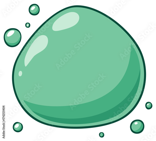 Abstract cartoon bubble shape with smaller bubbles, clean design element