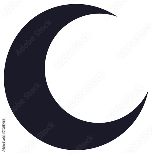Abstract Moon Shape Celestial Crescent Graphic Element Luna Symbol Vector