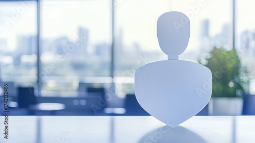 Abstract Silhouette with Business Environment in Background