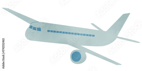 飛行機の水彩風イラスト