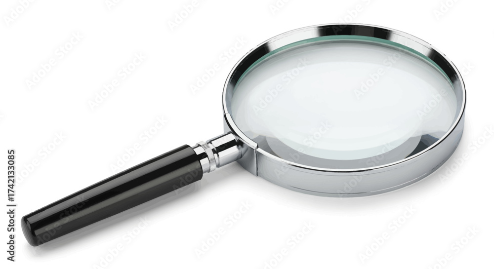 Fototapeta premium A magnifying glass with a black handle.