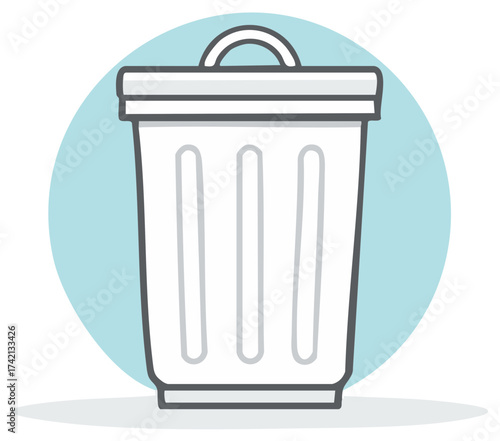 Simple Trash Can Icon for Waste Management and Recycling Vector Illustration