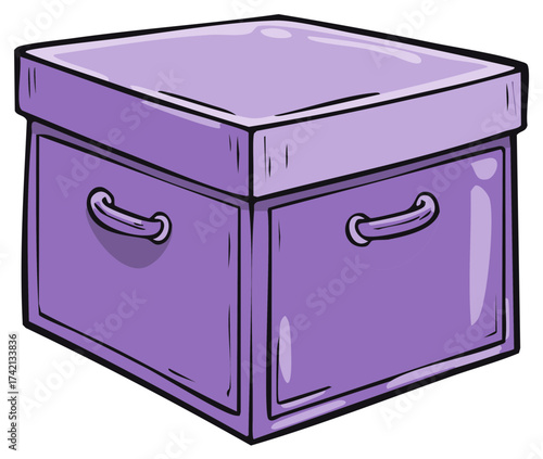 Purple storage box with handles illustration