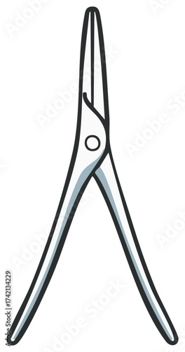 Simple vector illustration of a needle-nose pliers hand tool.