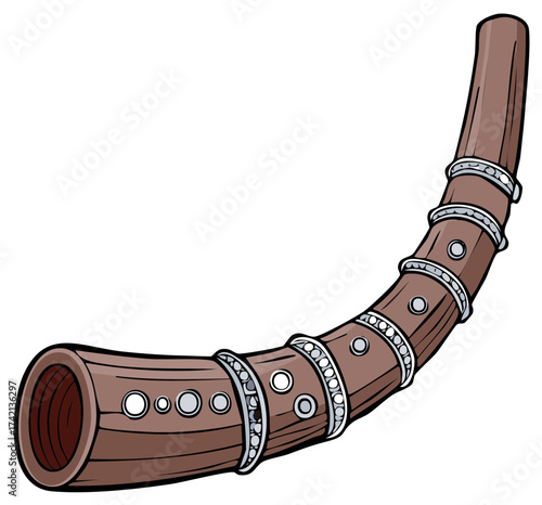 Cartoon Illustration of a Didgeridoo Musical Instrument Aboriginal Cultural Heritage