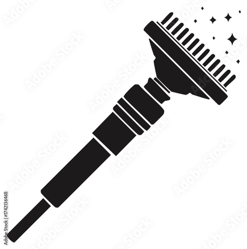 Cleaning Brush Tool Vector Silhouette, Bristle Brush Design Icon, Cleaning Tool Illustration, Cleaning Service Symbol